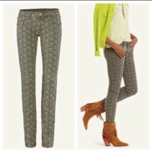 Cabi Women's Size 4 Ditsy Green Floral Print Skinny Jeans Style #5083
